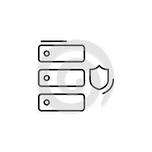 Database, security, networking icon. Simple line, outline vector elements of storage and cloud icons for ui and ux, website or