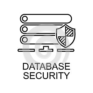 database security outline icon. Element of data protection icon with name for mobile concept and web apps. Thin line database