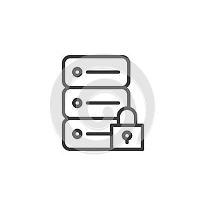 Database security protection line icon