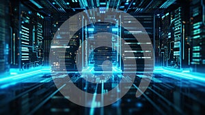 database server. big data and digital information management background. generative AI