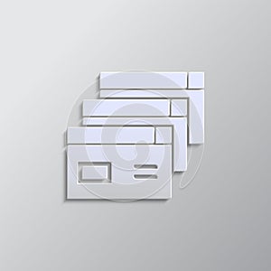 Database, server, brewers paper style, icon. Paper style vector icon