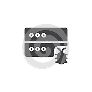 Database server bug vector icon