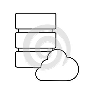 Database server cloud storage white background
