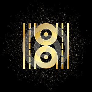 Database, server, data processing gold icon