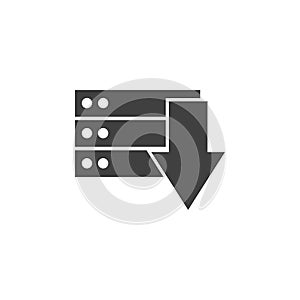 Database, server, down        vector icon. Element of data for mobile concept and web apps illustration. Thin line icon for