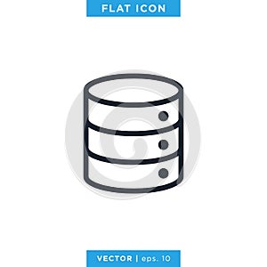 Database Server Icon Vector Design Template