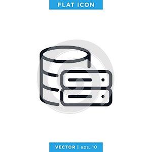Database Server Icon Vector Design Template
