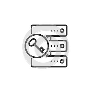 Database server key line icon