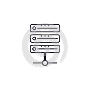 Database server linear icon concept. Database server line vector sign, symbol, illustration.