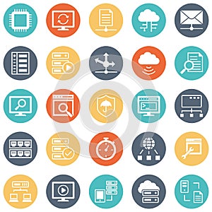 Database, Server and Location Icons Set every icon can easily modify or edit