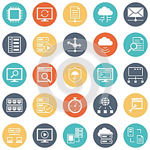 Database, Server and Location Icons Set every icon can easily modify or edit