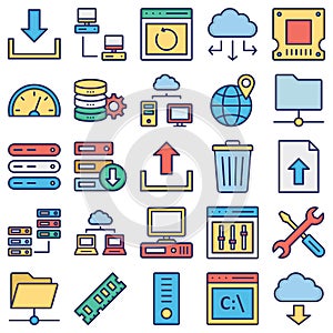 Database, Server and Location Icons Set every icon can easily modify or edit