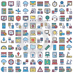 Database, Server and Location Icons Set every icon can easily modify or edit