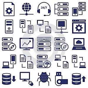 Database, Server and Location Icons Set every icon can easily modify or edit