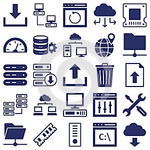 Database, Server and Location Icons Set every icon can easily modify or edit