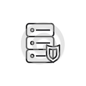Database server security line icon