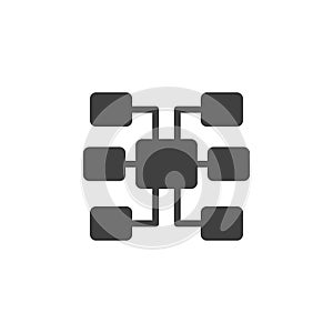 Database, server, sitemap vector icon. Element of data for mobile concept and web apps illustration. Thin line icon for website