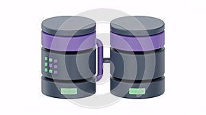 Database server storage network cloud computing data center illustration