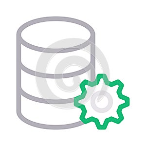 Database setting thin color line vector icon