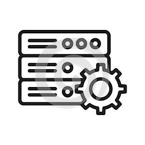 Database Settings icon vector image. Suitable for mobile apps, web apps and print media.