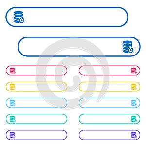 Database settings icons in rounded color menu buttons