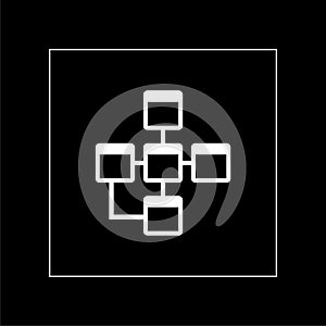 Database sign icon on black background