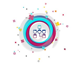 Database sign icon. Relational database schema.