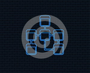 Database sign icon. Relational database schema.