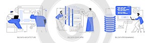 Database storage abstract concept vector illustrations.