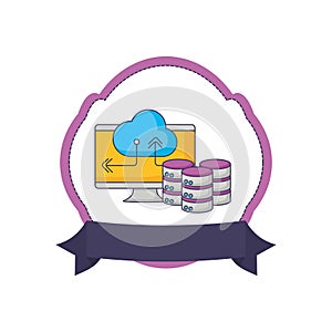 database storage computer cloud computing emblem