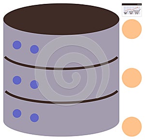 Database Storage Concept with Analytics and Data Flow Representation