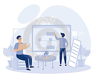 Database storage concept. Big data architecture developer,