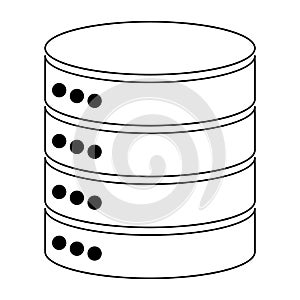 Database storage icon, internet network server cloud data symbol, connection system vector illustration