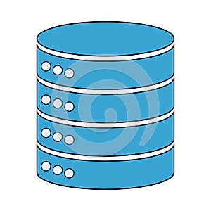 Database storage icon, internet network server cloud data symbol, connection system vector illustration