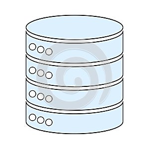 Database storage icon, internet network server cloud data symbol, connection system vector illustration