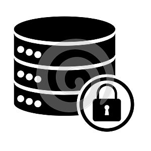 Database storage icon, internet network server cloud data symbol, connection system vector illustration