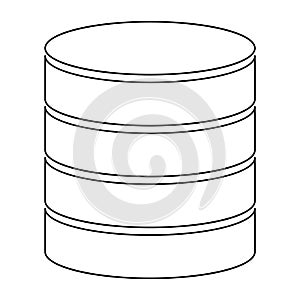 Database storage icon, internet network server cloud data symbol, connection system vector illustration