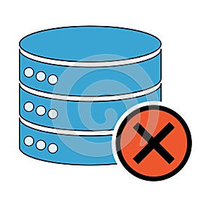 Database storage icon, internet network server cloud data symbol, connection system vector illustration