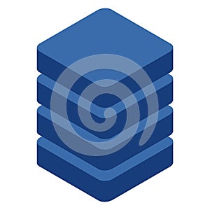 Database storage icon isometric, internet network server cloud data symbol, connection system vector illustration