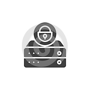 Database storage security vector icon