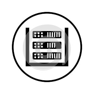 Database, storage, server black icon