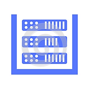 Database, storage, server blue icon