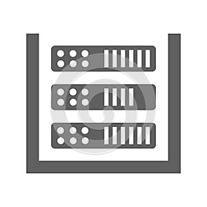 Database, storage, server gray icon