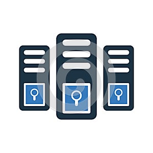 Database, storage, server icon. Simple editable vector design isolated on a white background