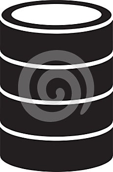 Database Storage Technology Concept Flat Design Icon Cylinder Storage Data Server