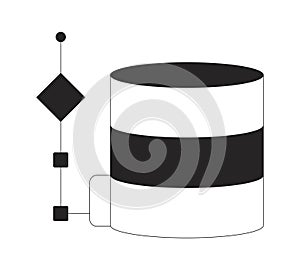 Database structure with flow diagram 2D line object
