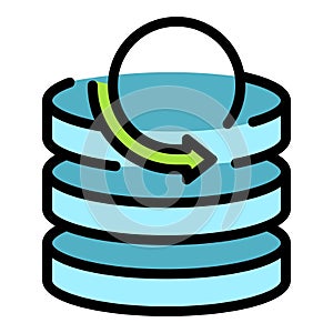 Database sync icon vector flat