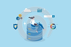 Database system, data network management, security or search, cloud computing technology or file document archive, database