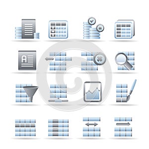 Database and Table Formatting Icons