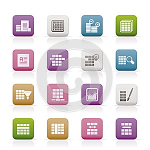 Database and Table Formatting Icons